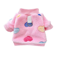 HKM-421587 Cozy Cotton Flannel Pet Clothing in Pink Love and Blue Paw Print