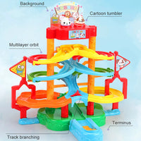 HKM-421587 Race Track Toy Set for Kids - Cartoon Animal Tumbler Slide Track, 42cm, Ages 2-4