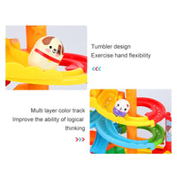 HKM-421587 Race Track Toy Set for Kids - Cartoon Animal Tumbler Slide Track, 42cm, Ages 2-4