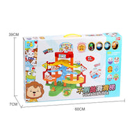 HKM-421587 Race Track Toy Set for Kids - Cartoon Animal Tumbler Slide Track, 42cm, Ages 2-4