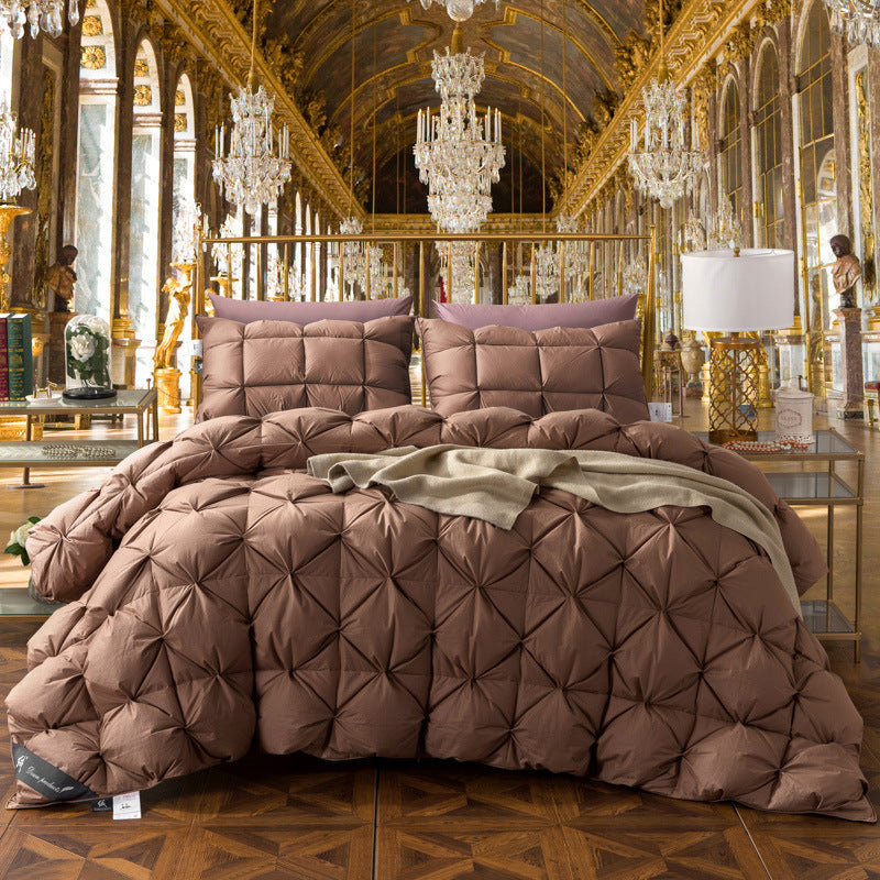 HKM-421651 Luxurious White Goose Down Winter Duvet in Pure Cotton, Elegant Colors Available