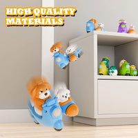 HKM-421971 Press and Go 4-Pack Animal Car Toys - Fun Friction Motorcycle & Animal Vehicles for Kids