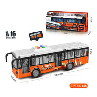 HKM-422291 1:16 Friction Toy Bus with Lights and Sounds for Ages 5-7