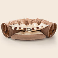 HKM-422291 Durable Collapsible Cat Tunnel - Washable Cloth, 45 x 50 x 22 Inches