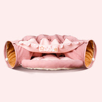 HKM-422291 Durable Collapsible Cat Tunnel - Washable Cloth, 45 x 50 x 22 Inches