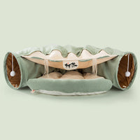 HKM-422291 Durable Collapsible Cat Tunnel - Washable Cloth, 45 x 50 x 22 Inches