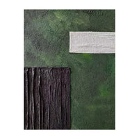 HKM-422419 Handmade Abstract Oil Painting on Canvas - Modern Green Texture Decoration for Living Room and Bedroom
