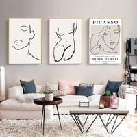 HKM-422483 Abstract Plant Canvas Art - Nordic Style Wall Decoration, Various Sizes Available
