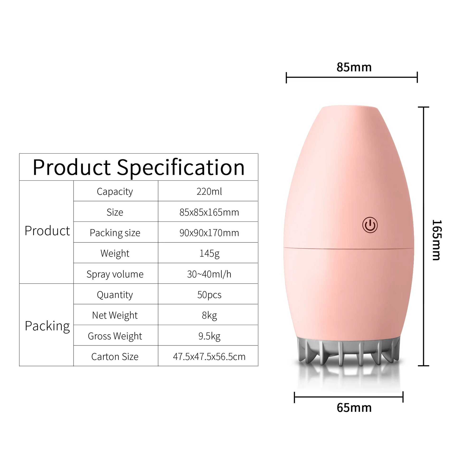 KTX-422675 Cool Mist Tabletop Humidifier with Touch Control for Indoor Air Quality Improvement