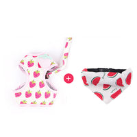 HKM-422675 Cute Fruit Cat Walking Rope with Anti-Breakaway Design in Pink, Green, and Yellow