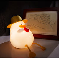 HKM-422803 Rechargeable LED Duck Night Light - Dimmable Silicone Bedside Lamp for Kids' Room Decor