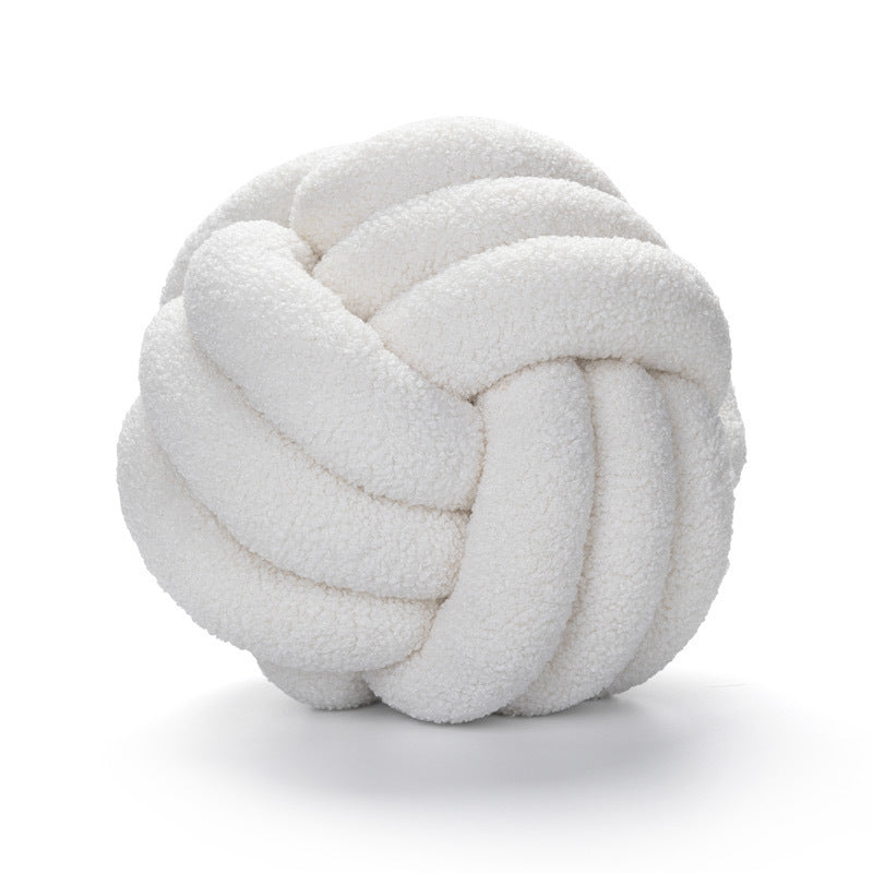 HKM-422867 Nordic Design Round Lamb Wool Cushion for Living Room - 27-30cm Diameter