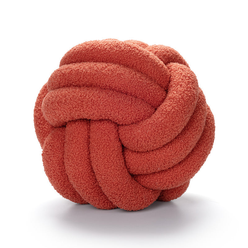 HKM-422867 Nordic Design Round Lamb Wool Cushion for Living Room - 27-30cm Diameter