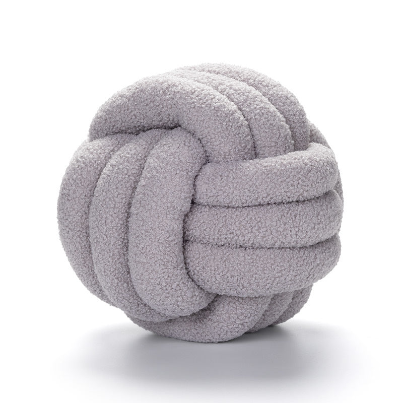 HKM-422867 Nordic Design Round Lamb Wool Cushion for Living Room - 27-30cm Diameter
