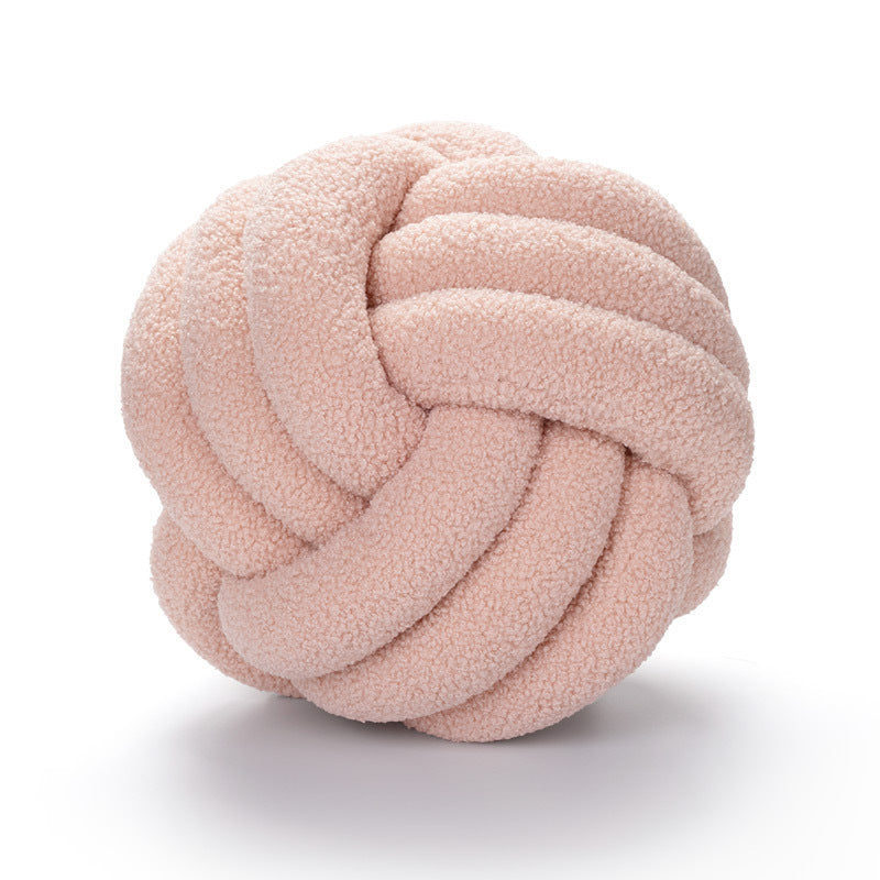 HKM-422867 Nordic Design Round Lamb Wool Cushion for Living Room - 27-30cm Diameter