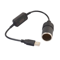 HKM-422867 USB to Cigarette Lighter Power Adapter Cable - 5V to 12V Converter for Car Devices