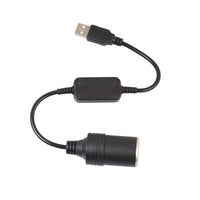 HKM-422867 USB to Cigarette Lighter Power Adapter Cable - 5V to 12V Converter for Car Devices