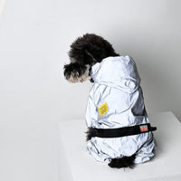 HKM-422931 Reflective Pet Raincoat for Night Walks - Four-Legged and Two-Legged Options in Gray