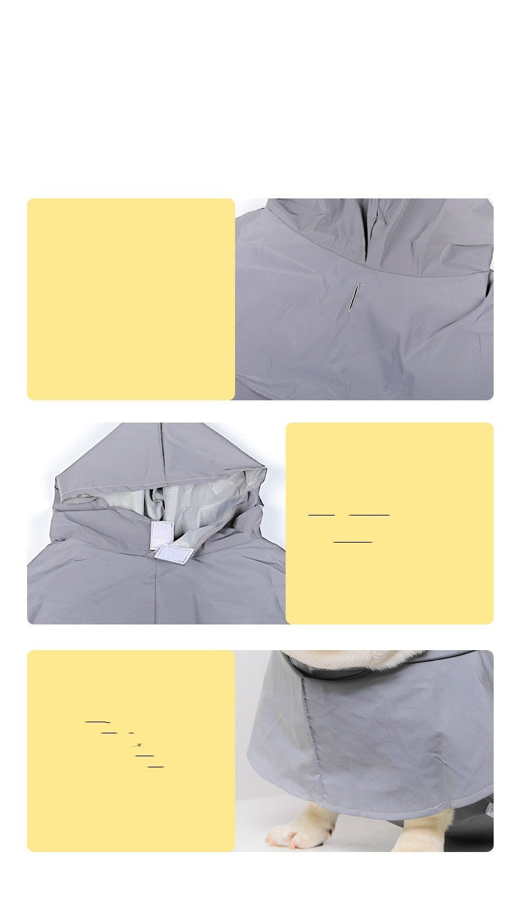 HKM-422931 Reflective Pet Raincoat for Night Walks - Four-Legged and Two-Legged Options in Gray