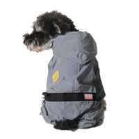 HKM-422931 Reflective Pet Raincoat for Night Walks - Four-Legged and Two-Legged Options in Gray