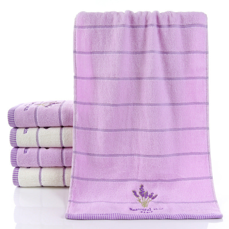 HKM-423059 Soft Pure Cotton Embroidered Face Towel - Quick Absorbency, Ideal for Gym & Travel, 34x74cm