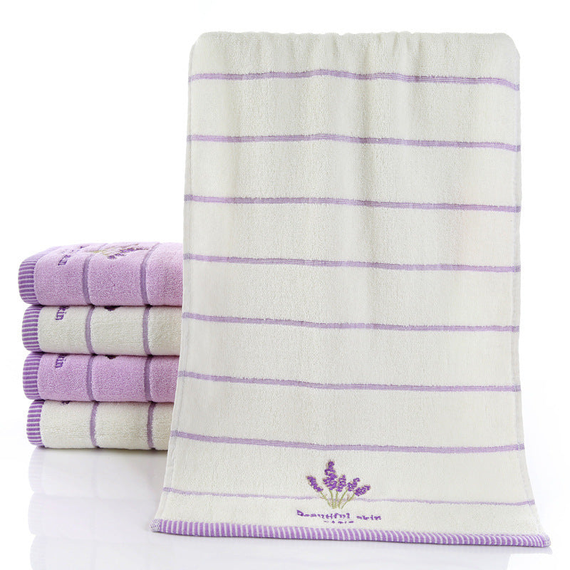 HKM-423059 Soft Pure Cotton Embroidered Face Towel - Quick Absorbency, Ideal for Gym & Travel, 34x74cm
