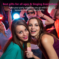 HKM-423187 Mini Karaoke Machine with Colorful Lights and Wireless Microphones