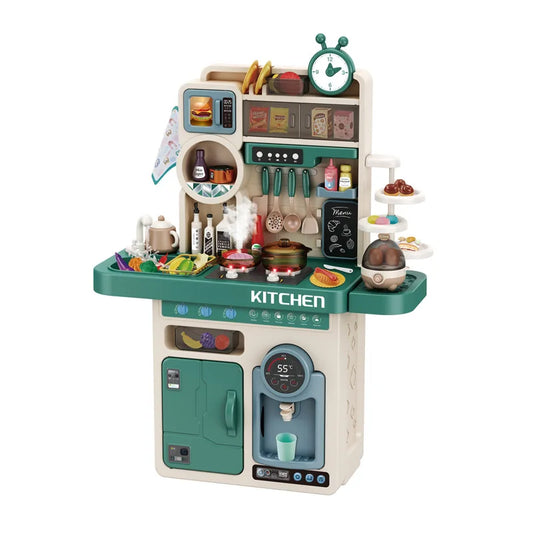 KTX-423315 Musical Kitchen Playset - 93 Piece Pretend Cooking Toy Set for Kids Ages 2-13