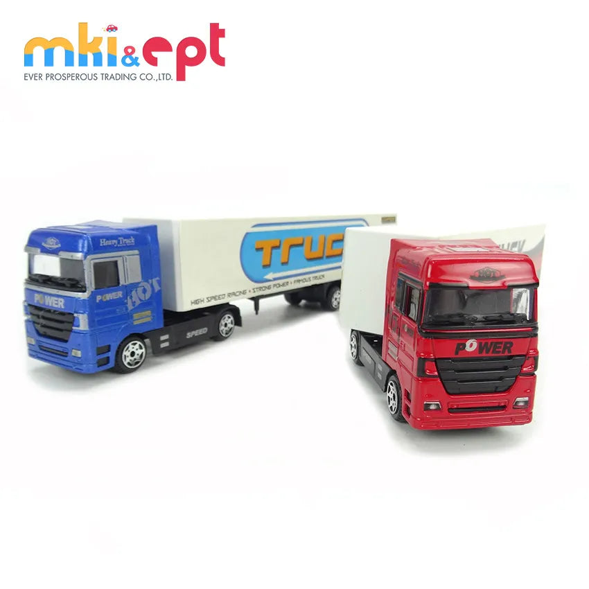 HKM-423443 Mini Diecast Container Truck for Kids - Zinc Alloy, 24x7x3.5 cm, Ages 2-13