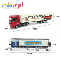 HKM-423443 Mini Diecast Container Truck for Kids - Zinc Alloy, 24x7x3.5 cm, Ages 2-13