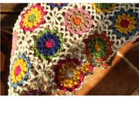 HKM-423699 Imitation Cashmere Knitted Crocheted Blanket - Pastoral Style Round Tablecloth, 80*60 cm