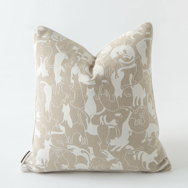 HKM-423763 Oatmeal Square Throw Pillow Cover for Living Room 45x45 cm