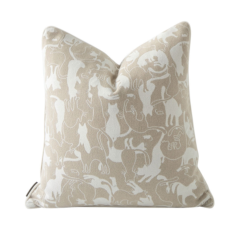 HKM-423763 Oatmeal Square Throw Pillow Cover for Living Room 45x45 cm