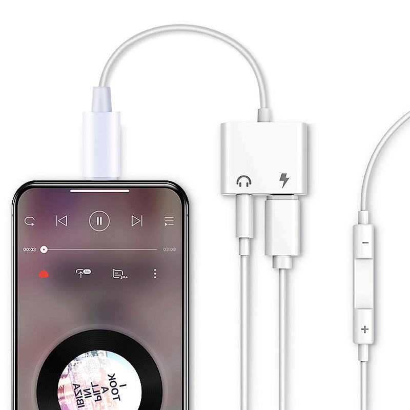 HKM-424019 2-in-1 USB Shield Converter for Apple Headphones - Charging and Audio Adapter