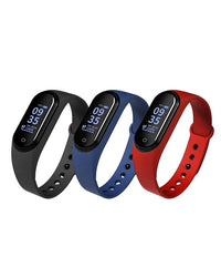 HKM-424147 Multi-Function Electronic Sports Watch with Tonneau Dial - 635x Smart Bracelet for Men, Black, 11.8mm Thickness