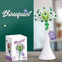 HKM-424211 Single Flower Building Block Toy for Girls - DIY Floral Assembly Kit, Educational Plastic Craft 8+ Years