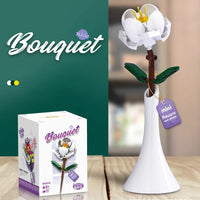 HKM-424211 Single Flower Building Block Toy for Girls - DIY Floral Assembly Kit, Educational Plastic Craft 8+ Years