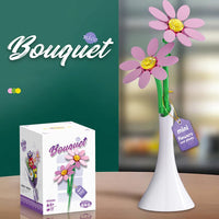 HKM-424211 Single Flower Building Block Toy for Girls - DIY Floral Assembly Kit, Educational Plastic Craft 8+ Years