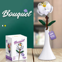 HKM-424211 Single Flower Building Block Toy for Girls - DIY Floral Assembly Kit, Educational Plastic Craft 8+ Years