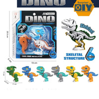 HKM-424275 Mixed Pack Cartoon DIY Assembly Small Skeleton and Dinosaur Toy - Educational PVC Set