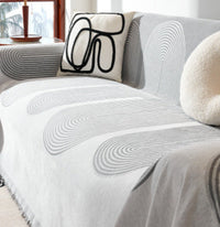 HKM-424403 Universal Chenille Sofa Cover in Stripes - Multiple Sizes Available
