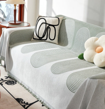 HKM-424403 Universal Chenille Sofa Cover in Stripes - Multiple Sizes Available