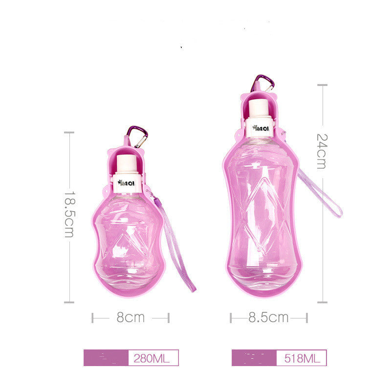 HKM-424659 Portable Dog Water Bottle - Eco-Friendly TPE Material, 280ml & 518ml Capacity, Available in Multiple Colors