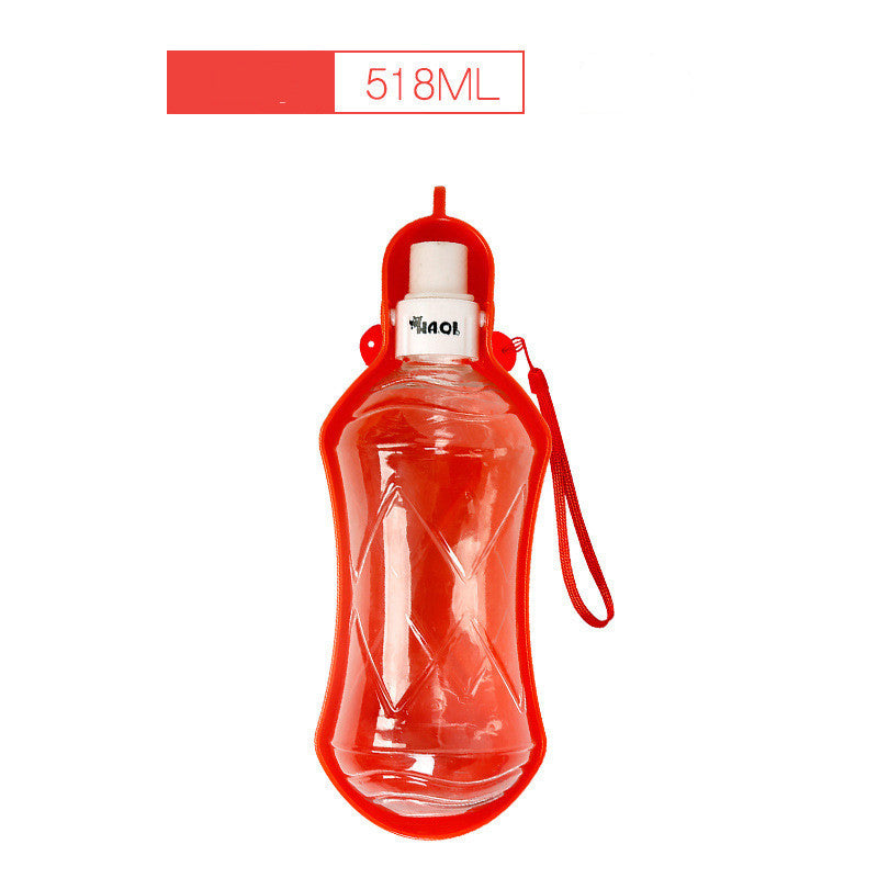 HKM-424659 Portable Dog Water Bottle - Eco-Friendly TPE Material, 280ml & 518ml Capacity, Available in Multiple Colors