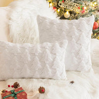 HKM-424787 Christmas Tree Embroidered Pillow Cover - Green, Red, White - 45x45cm