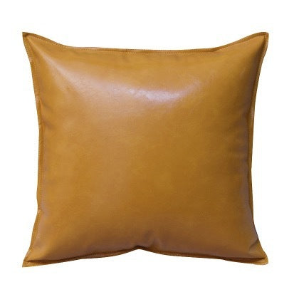 HKM-424851 Luxury PU Oil Wax Leather Cushion Cover in Solid Color, Modern Design for Sofa Pillows