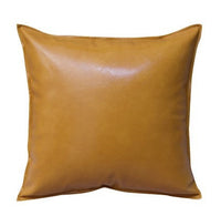 HKM-424851 Luxury PU Oil Wax Leather Cushion Cover in Solid Color, Modern Design for Sofa Pillows