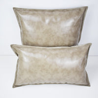 HKM-424851 Luxury PU Oil Wax Leather Cushion Cover in Solid Color, Modern Design for Sofa Pillows