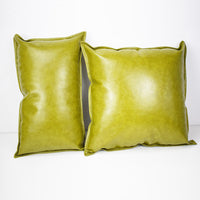HKM-424851 Luxury PU Oil Wax Leather Cushion Cover in Solid Color, Modern Design for Sofa Pillows