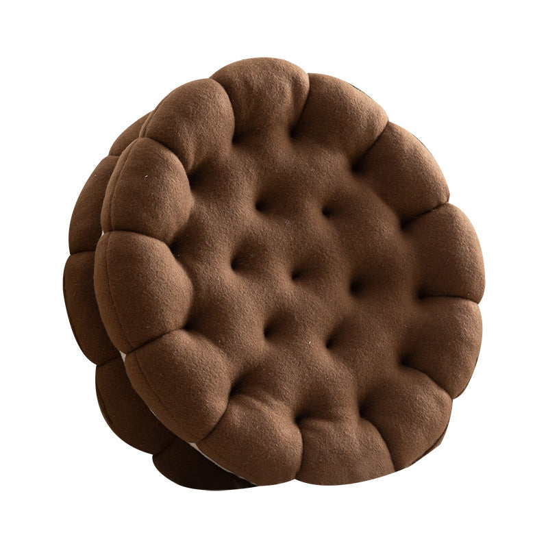 HKM-424915 Cute Cartoon Sandwich Biscuit Pillow - Soft Cushion in Strawberry Pink, Chocolate Coffee, Almond Beige, 35cm